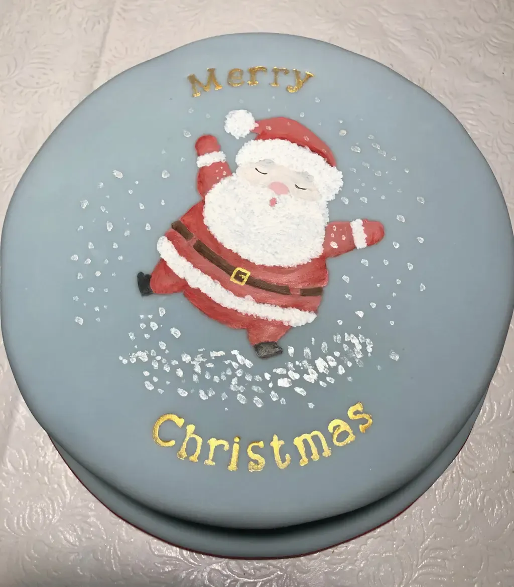 Christmas cake with Santa face